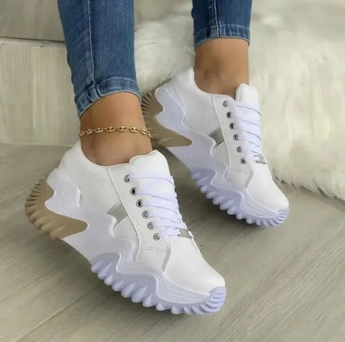 Zapatos De Mujer 2024 Primavera/otoño Con Tacón De Panecillo Ortopédicos