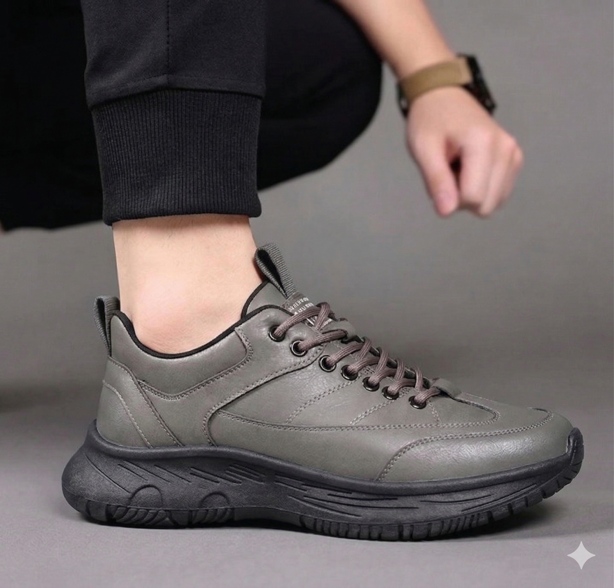 Zapato Casual Outdoor para Hombre en gris y negro