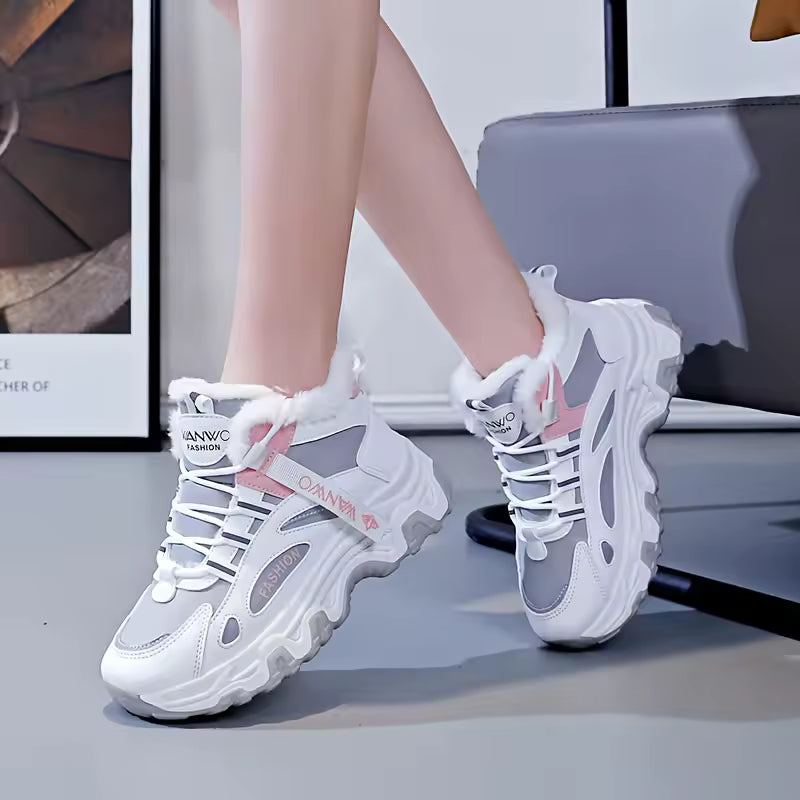 Zapatillas Altas Acolchadas Y Cálidas Para Mujer